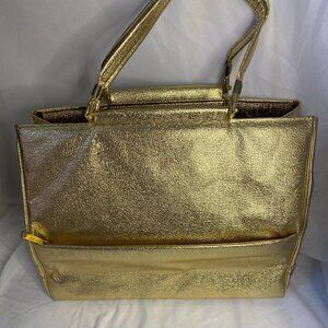 Vintage GOLD METALLIC, 1950’s Large Marylin  shoulder/ Tote Bag